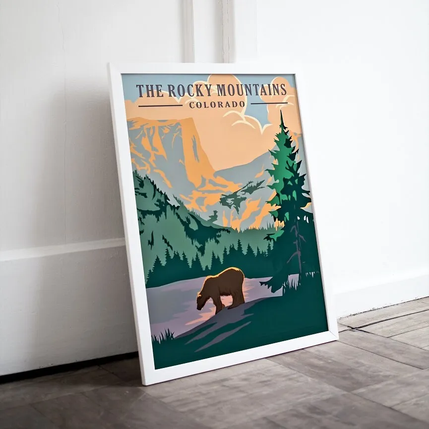 Set Of 3 Vintage National Parks Posters PRINTABLE ART, Yellowstone Joshua Tree Rocky Mountain, American National Park Wall Art, Vintage Travel Posters