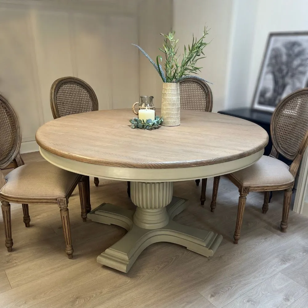 Sienna Round Dining Table 120cm 4 Seater in Grey