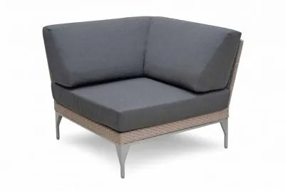 Skyline Design Modular Brafta Silver Walnut Rattan Corner Seat