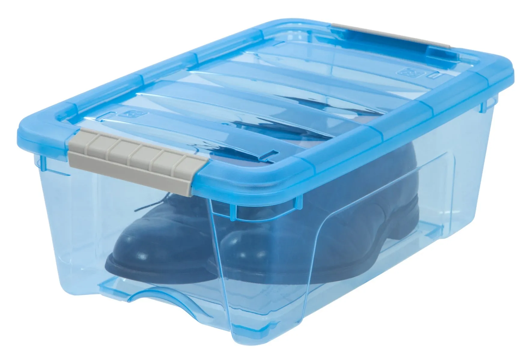 Stack & Pull™ Storage Box - 12 QT, 6 Pack, Trans Blue