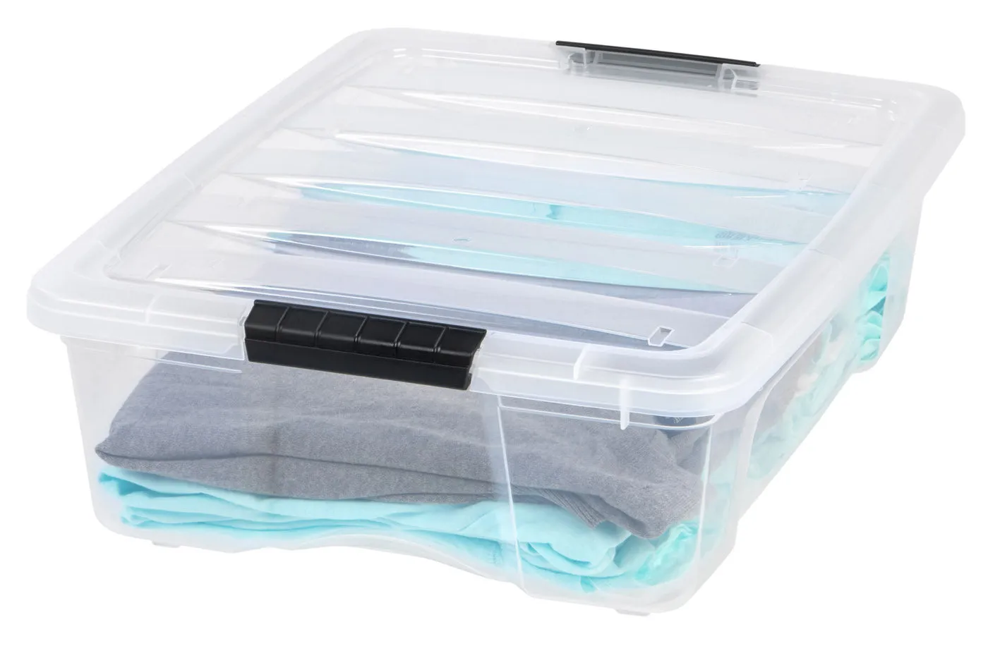 Stack & Pull™ Storage Box - 26 QT, 6 Pack, Clear