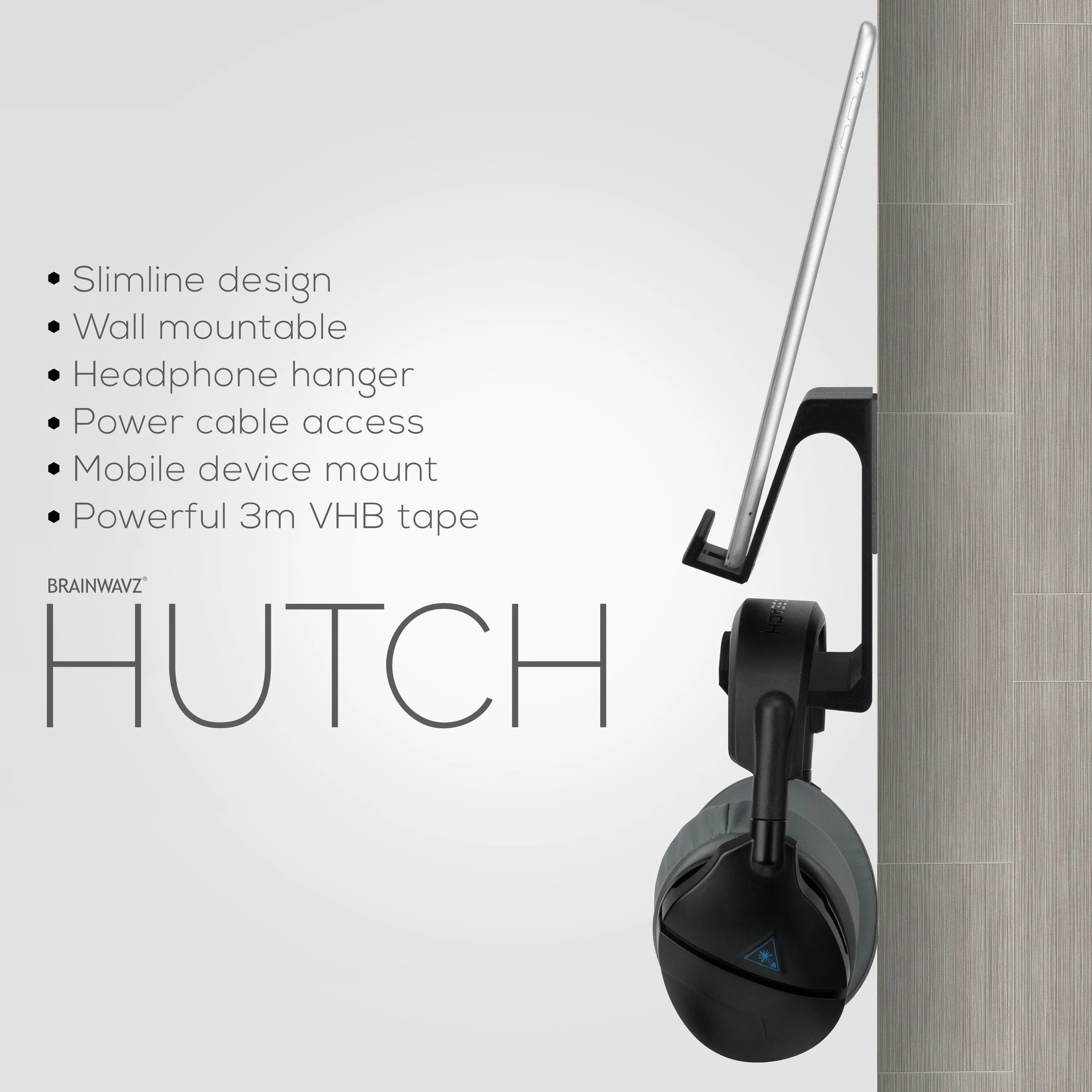 The Hutch - Tablet / Phone Mount & Headphone Hanger