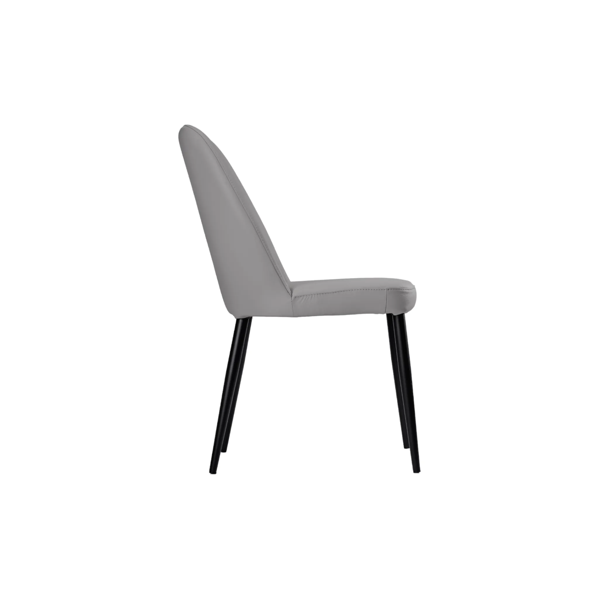 Toulon Dark Grey Leather Dining Chair