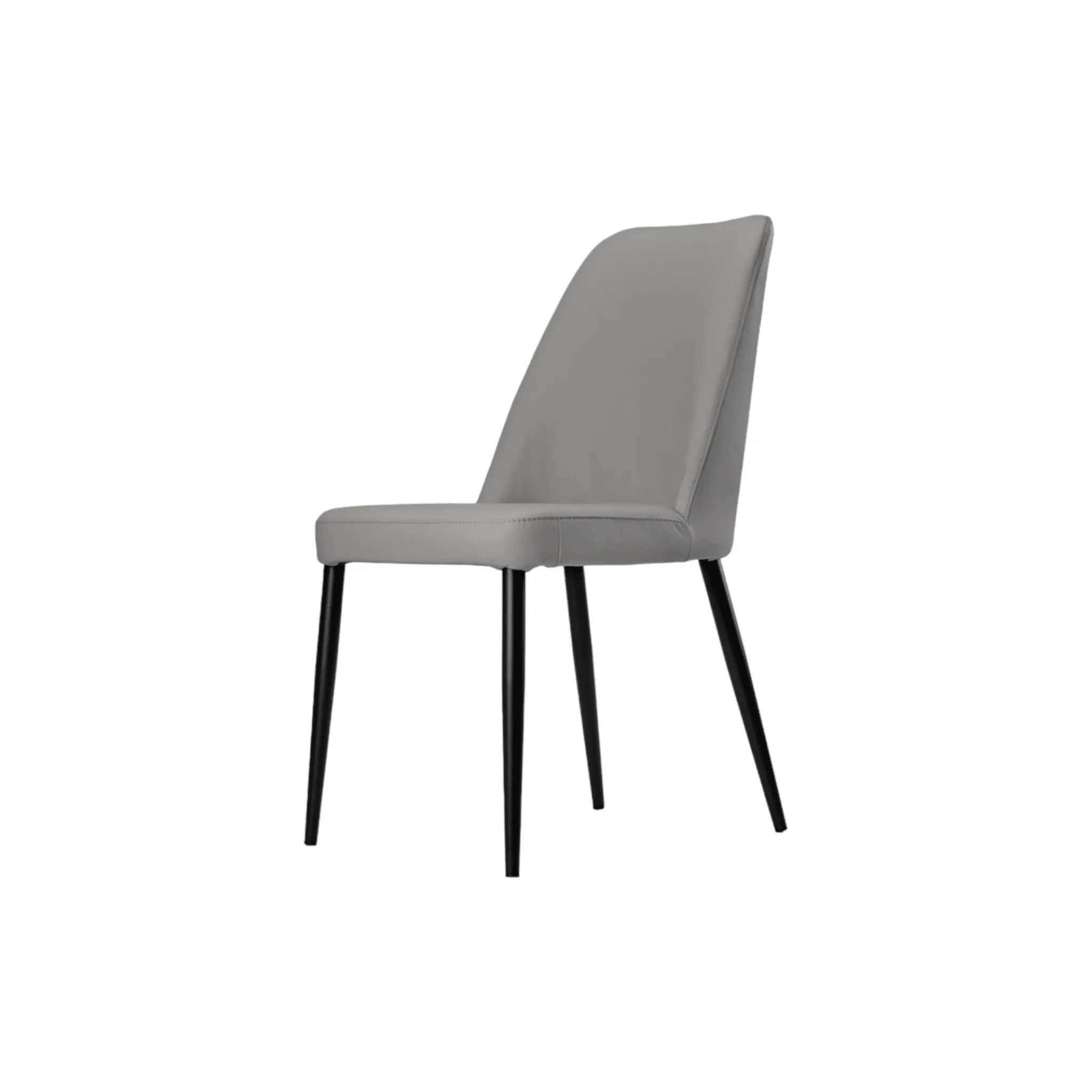 Toulon Dark Grey Leather Dining Chair