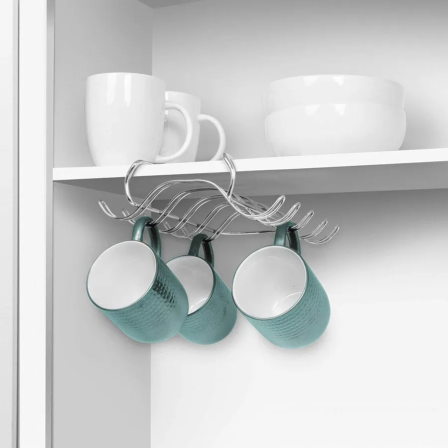 Under The Shelf Steel Cup Holder - Chrome