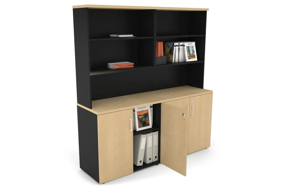 Uniform Small Storage Cupboard with Open Hutch [1600W x 750H x 450D]