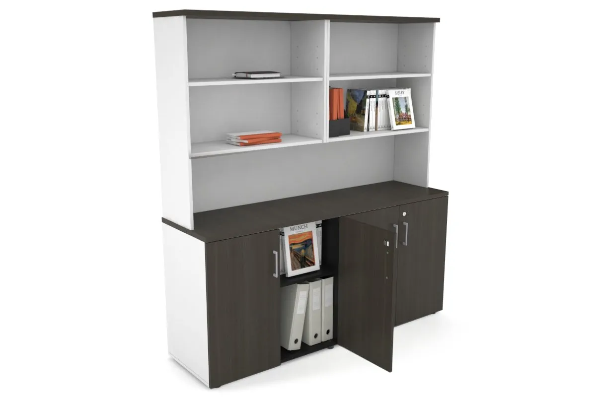 Uniform Small Storage Cupboard with Open Hutch [1600W x 750H x 450D]