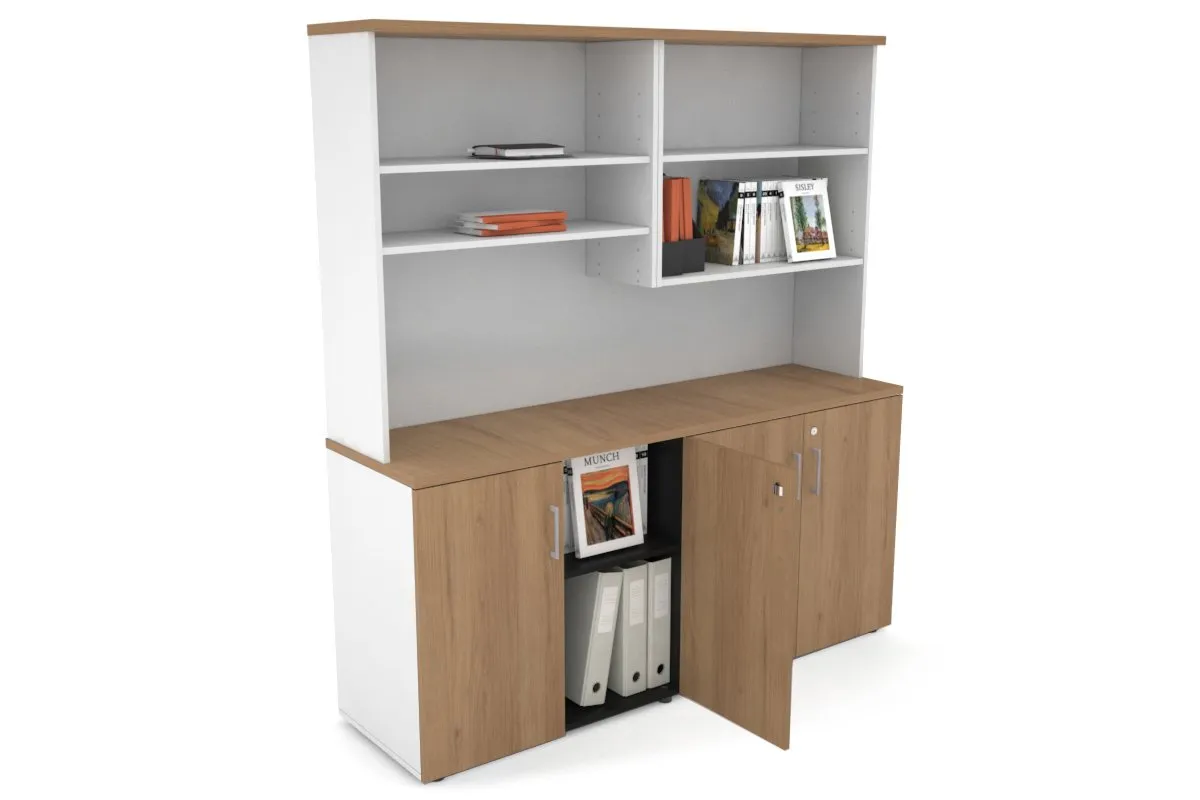 Uniform Small Storage Cupboard with Open Hutch [1600W x 750H x 450D]