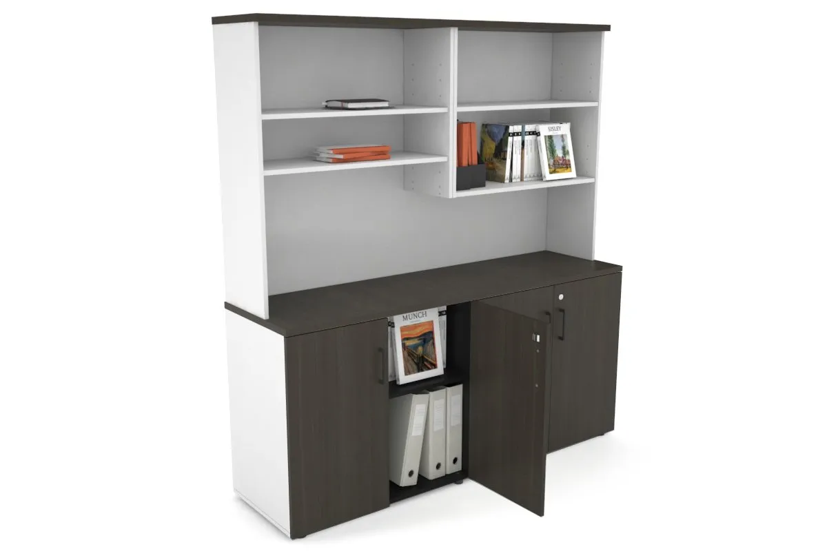 Uniform Small Storage Cupboard with Open Hutch [1600W x 750H x 450D]