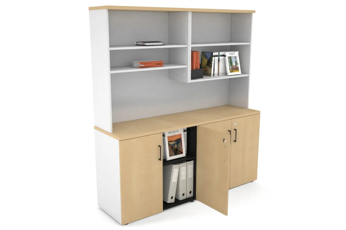 Uniform Small Storage Cupboard with Open Hutch [1600W x 750H x 450D]