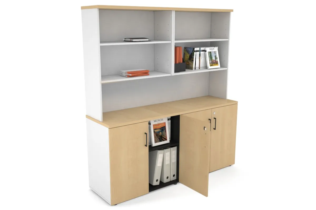 Uniform Small Storage Cupboard with Open Hutch [1600W x 750H x 450D]