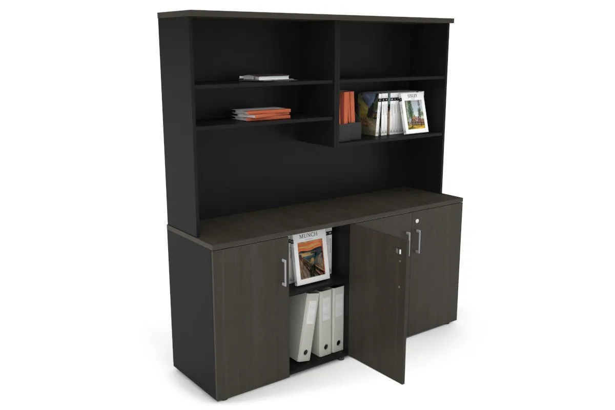 Uniform Small Storage Cupboard with Open Hutch [1600W x 750H x 450D]