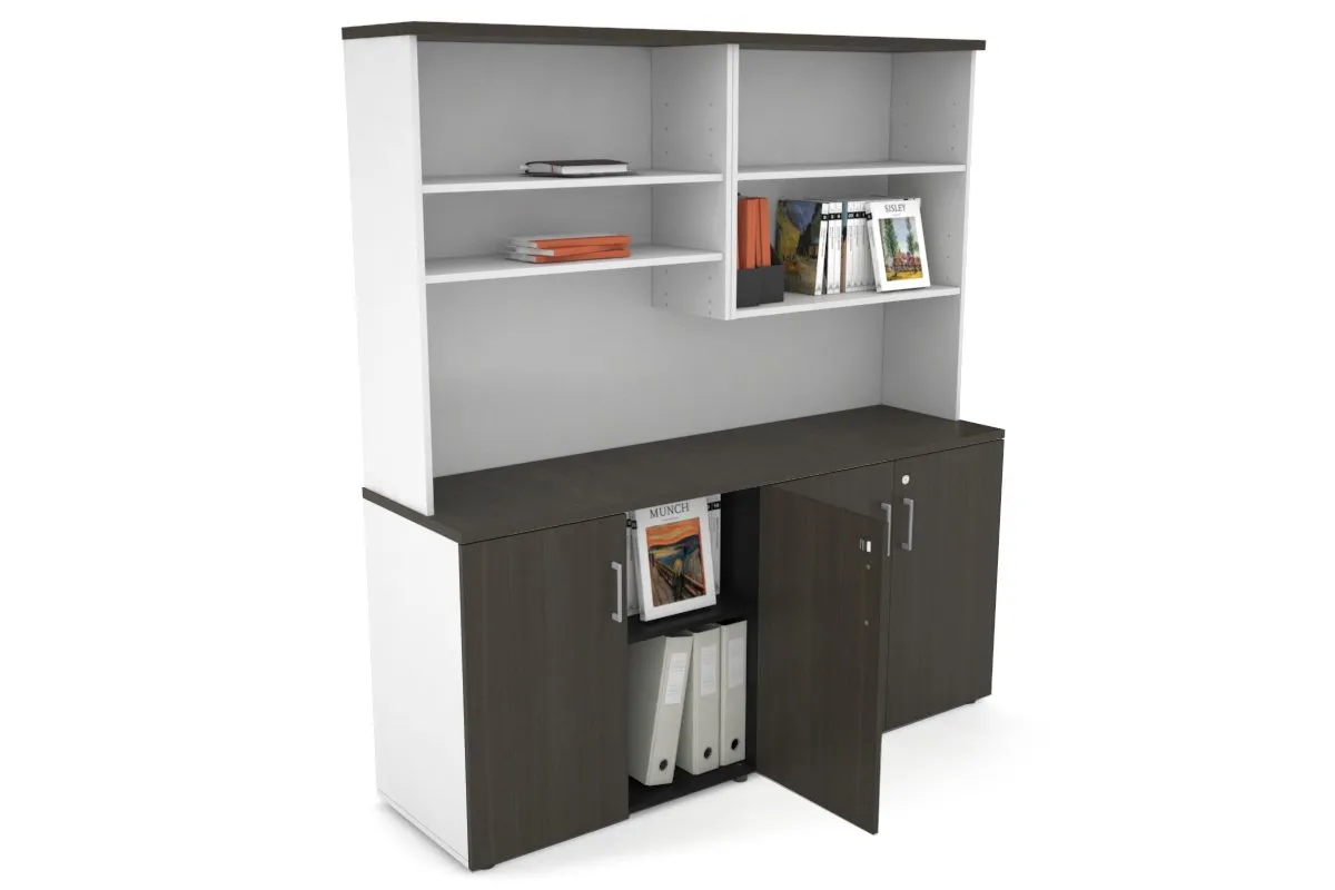 Uniform Small Storage Cupboard with Open Hutch [1600W x 750H x 450D]