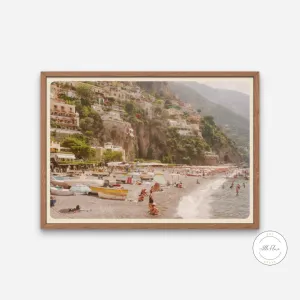 Vintage Amalfi Coast Poster INSTANT DOWNLOAD Art Print, Pastel Mediterranean Decor, Vintage Photography Prints, Amalfi Italy Summer Print, Seascape Wall Art