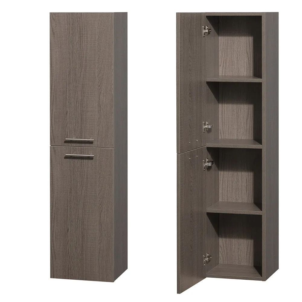 Wyndham Collection Amare Wall Cabinet - Gray Oak